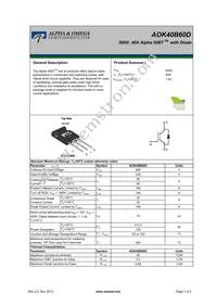 AOK40B60D Datasheet Cover