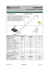 AOK40B60D1 Datasheet Cover