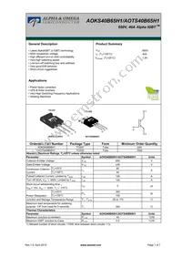 AOKS40B65H1 Datasheet Cover