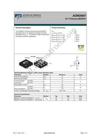 AON2401 Datasheet Cover