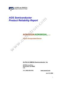 AON5802A Datasheet Cover