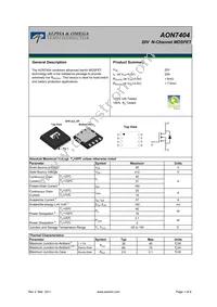 AON7404 Datasheet Cover