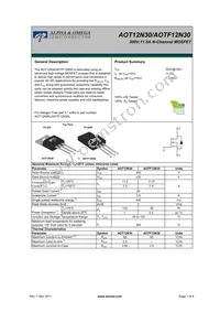 AOT12N30L Datasheet Cover