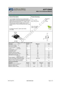 AOT12N40L Datasheet Cover