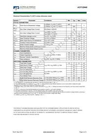 AOT12N40L Datasheet Page 2