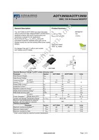 AOT13N50 Datasheet Cover