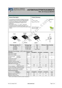 AOT9N70 Datasheet Cover