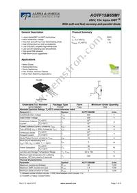 AOTF15B65M1 Datasheet Cover