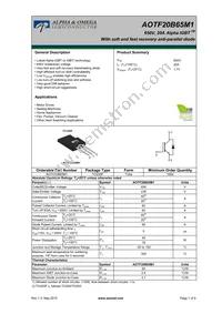 AOTF20B65M1 Datasheet Cover