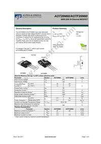 AOTF20N60 Datasheet Cover