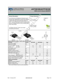 AOTF3N100 Datasheet Cover