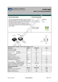 AOW11N60 Datasheet Cover