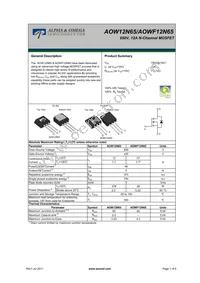 AOW12N65 Datasheet Cover