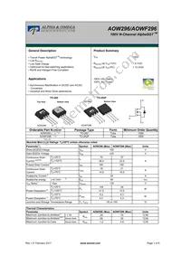 AOWF296 Datasheet Cover