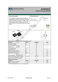 AOWF9N70 Datasheet Cover