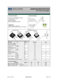 AOY516 Datasheet Cover