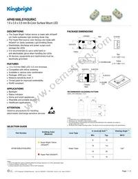 APHB1608LSYKSURKC Datasheet Cover