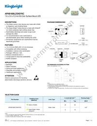 APHB1608LZGKSYKC Datasheet Cover