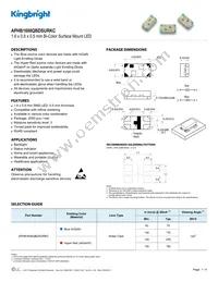 APHB1608QBDSURKC Datasheet Cover