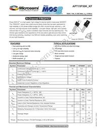 APT15F50K Datasheet Cover