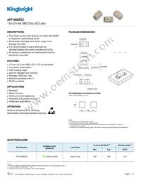 APT1608ZGC Datasheet Cover