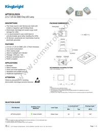 APT2012LZGCK Datasheet Cover