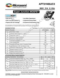 APT31N80JC3 Datasheet Cover