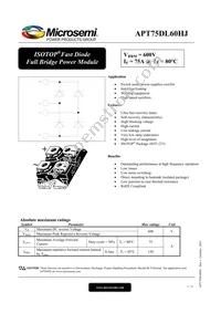 APT75DL60HJ Datasheet Cover