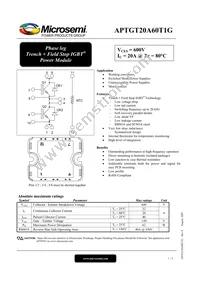 APTGT20A60T1G Datasheet Cover