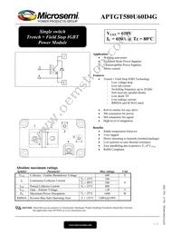 APTGT580U60D4G Datasheet Cover