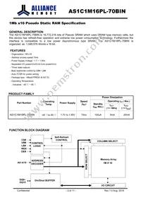 AS1C1M16PL-70BIN Datasheet Page 2