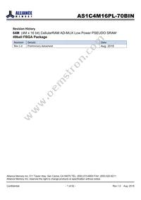 AS1C4M16PL-70BIN Datasheet Cover