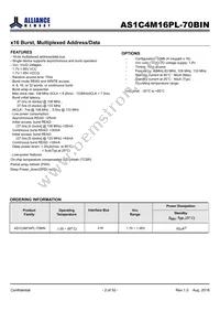 AS1C4M16PL-70BIN Datasheet Page 2