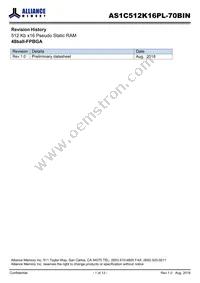 AS1C512K16PL-70BIN Datasheet Cover