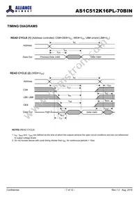 AS1C512K16PL-70BIN Datasheet Page 7