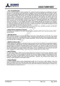 AS4C128M16D3-12BINTR Datasheet Page 17