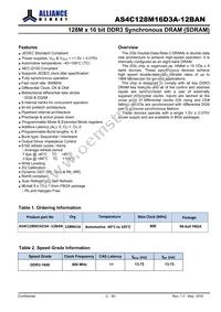 AS4C128M16D3A-12BANTR Datasheet Page 2