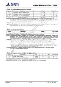 AS4C128M16D3A-12BINTR Datasheet Page 21