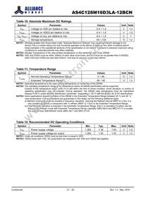 AS4C128M16D3LA-12BCNTR Datasheet Page 21