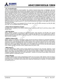 AS4C128M16D3LB-12BINTR Datasheet Page 17