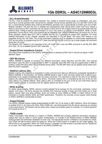 AS4C128M8D3L-12BINTR Datasheet Page 17