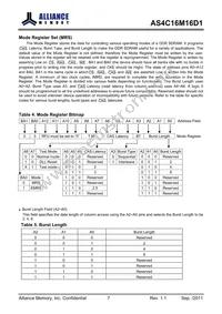 AS4C16M16D1-5TIN Datasheet Page 7