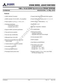 AS4C16M16D2-25BINTR Datasheet Page 2