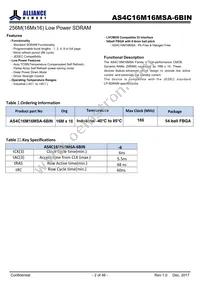 AS4C16M16MSA-6BINTR Datasheet Page 2