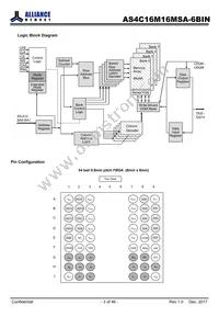 AS4C16M16MSA-6BINTR Datasheet Page 3