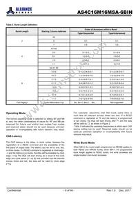 AS4C16M16MSA-6BINTR Datasheet Page 8