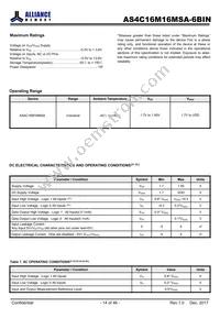 AS4C16M16MSA-6BINTR Datasheet Page 14