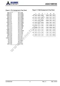 AS4C16M16S-6BINTR Datasheet Page 2