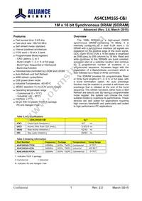 AS4C1M16S-6TINTR Datasheet Page 2