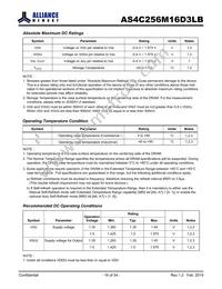 AS4C256M16D3LB-12BINTR Datasheet Page 16